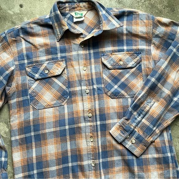 Vintage KEY Flannel size Large Shacket button down shirt - Picture 4 of 7